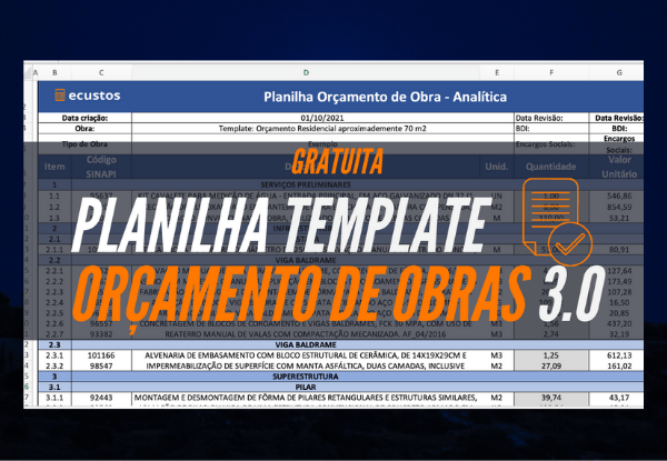 Como usar a tabela SINAPI - Orçamento para obras